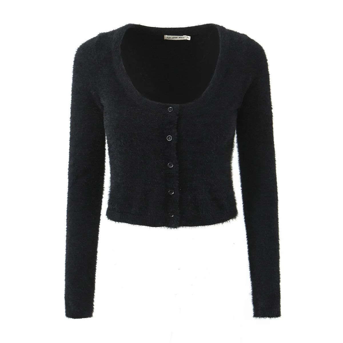 Sexy cardigan women korean fashion vintage knit cropped sweaters women long sleeve top knitted button up crochet top mohair