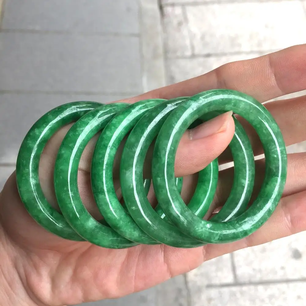 40mm Natural Myanmar Bruma Dark Green Jade Jadeite Bangles Hand Child Children Baby Stone Bangle Bracelet Jewelry Bracelet