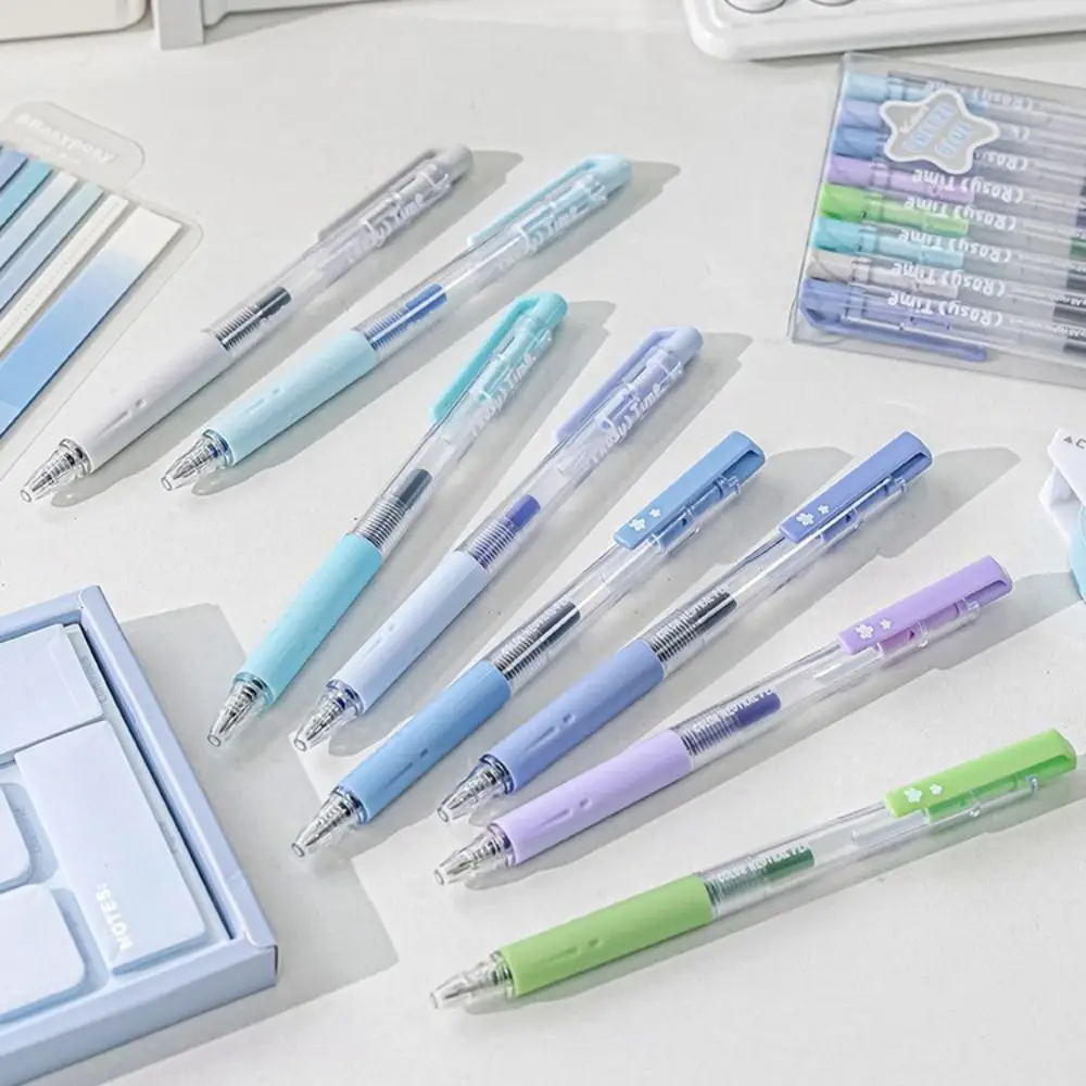 

0.5mm 8-Colors Gel Pen Press Type Quick-drying Colorful Marking Writing Pen Smooth Writing Multicolour