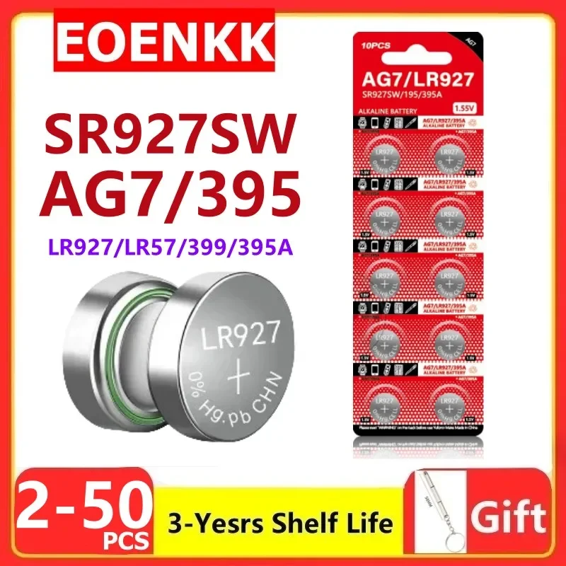 

AG7 Lithium Batteries Button 395 LR927 395AL926F SR927SW Button Battery Cell Battery for Watch Toys Control Calculator Toy