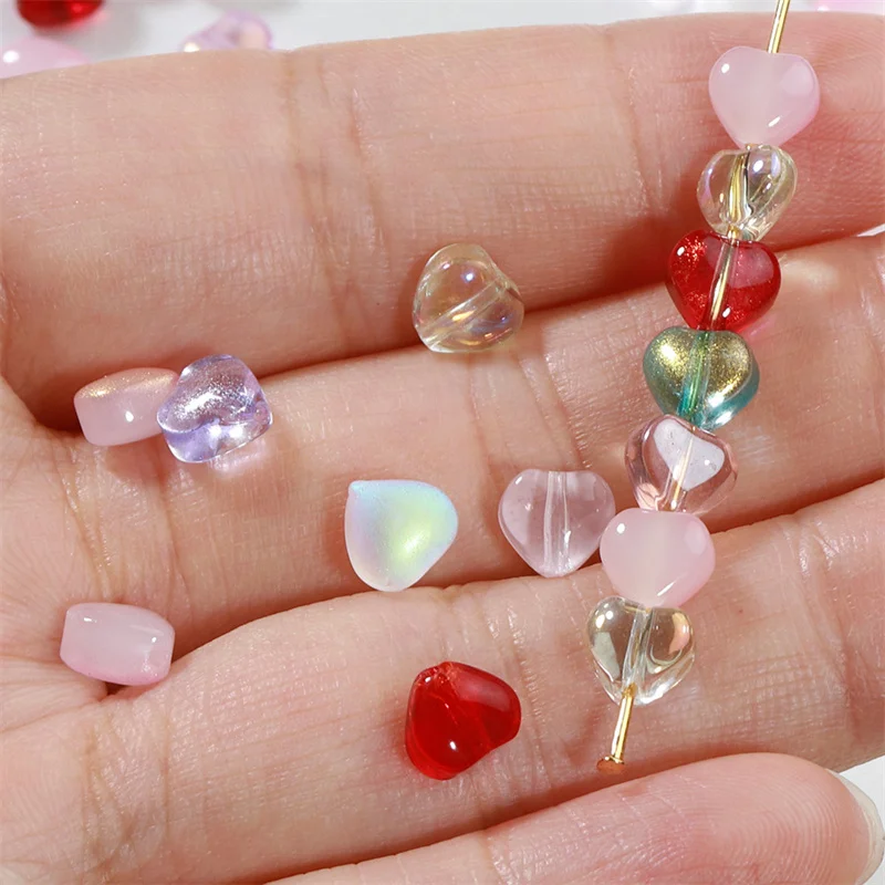 20pcs6MM Colorful Crystal Love Heart Czech Glass Beads Handmade For Jewelry Making Charm Bracelet Necklace Earring Accessories