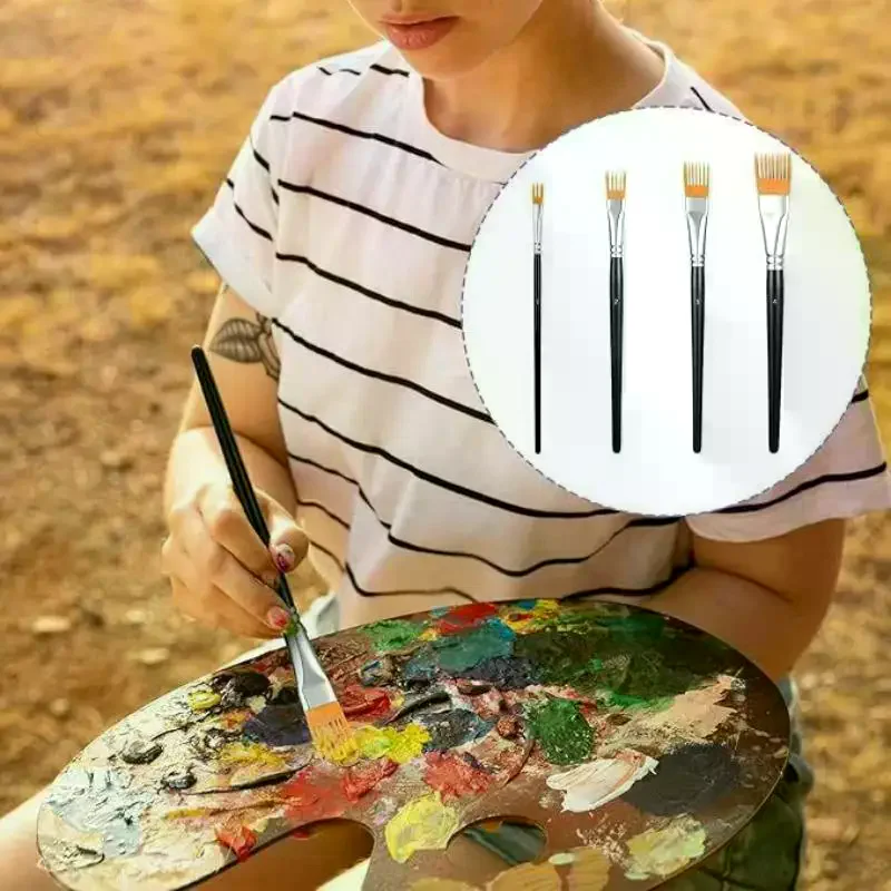 1/4Pcs Watercolor Brushes - Available In Multiple Sizes For Artists' Variety Of Painting Techniques Drawing Accessories