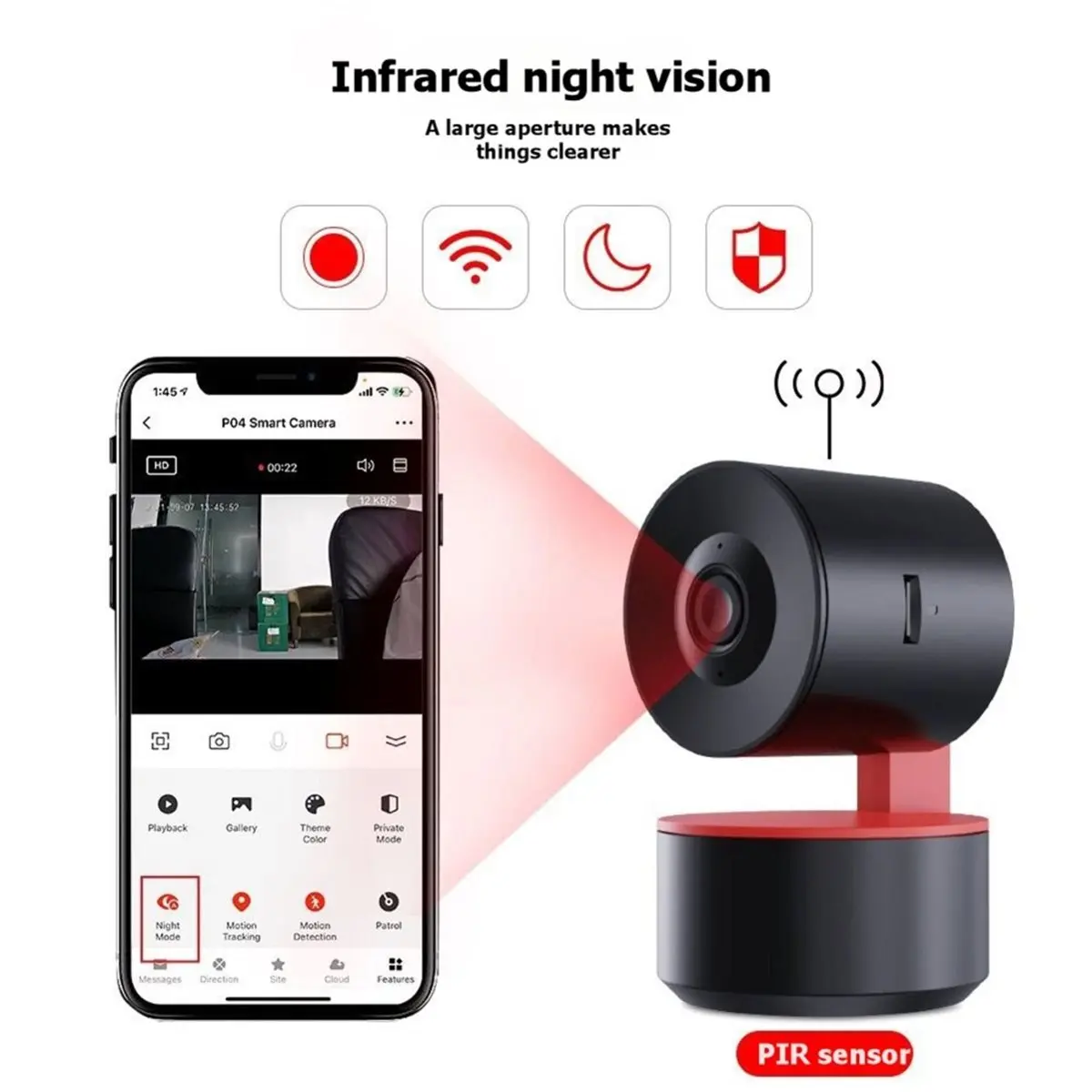 Tuya WiFi Smart Home Camera 2MP Security Camera Indoor Pan-Tilt Camera with IR Night Vision & Motion Detection Monitor