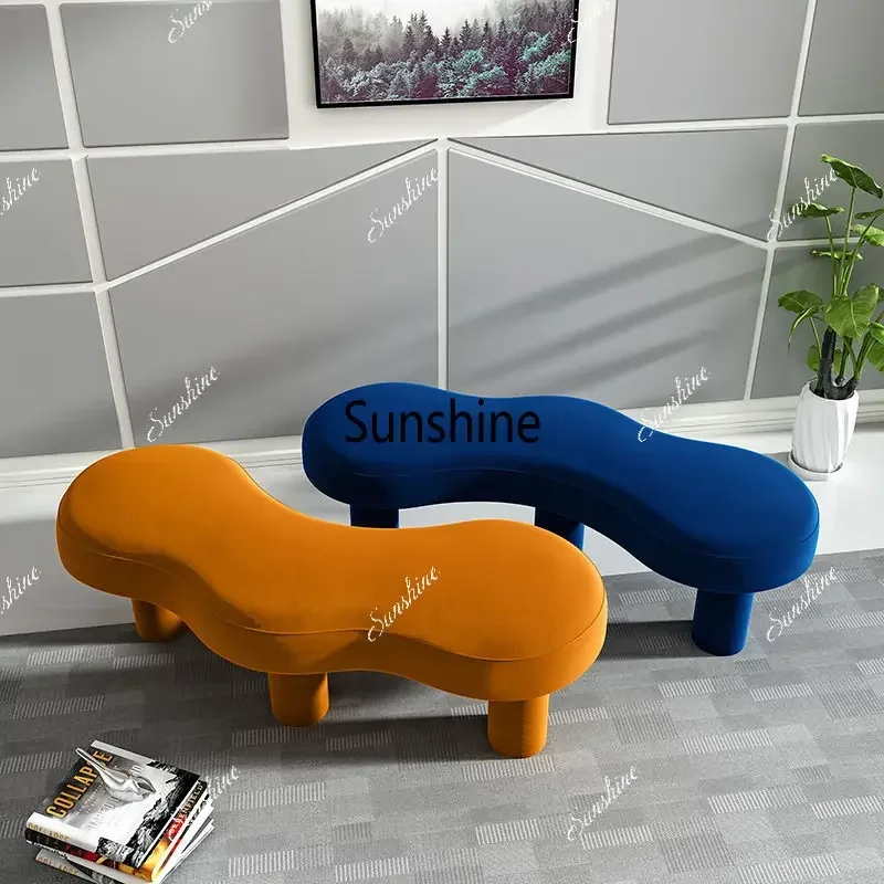 Bedroom flannel shoe changing stool living room special-shaped creative benchTJ