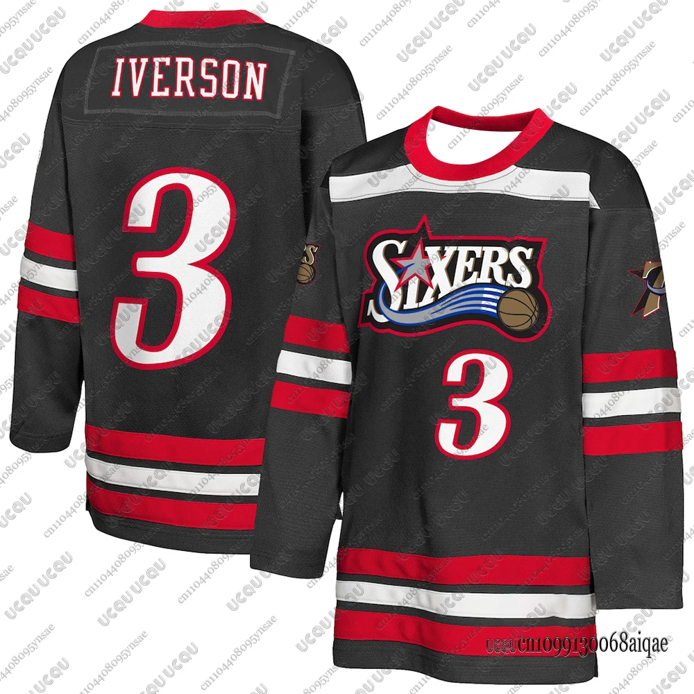 Herbst Winter Neu Schwarz # 23 Philadelphia Eishockey-Trikots für Männer und Frauen, Lässige Langarm-Sportshirts, Übergroße Herren-Trikots – Detail 5