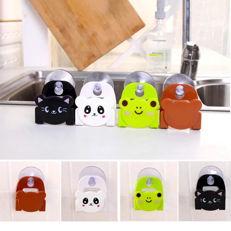 

1PC Cute Cartoon Kitchen Suction Cup Sink Drain Rack Sponge Storage Holder Sink Soap Drainer Rack Bathroom Accessories Organizer