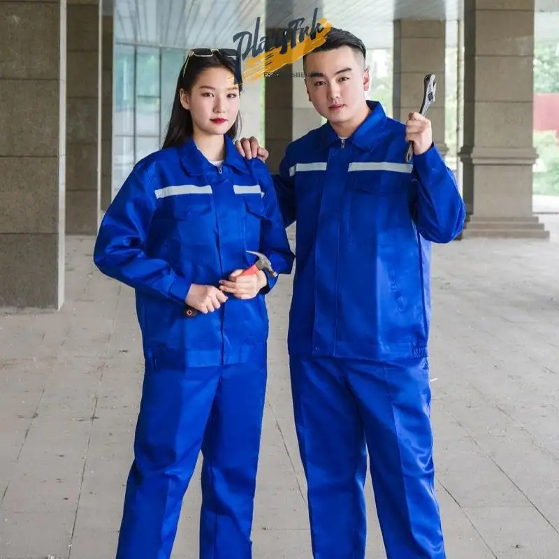 Men's Work orm Set Long Sve Spring Autumn Garment Maintenance Reflective Strip Wear Resistant Dirt Proof Workwear