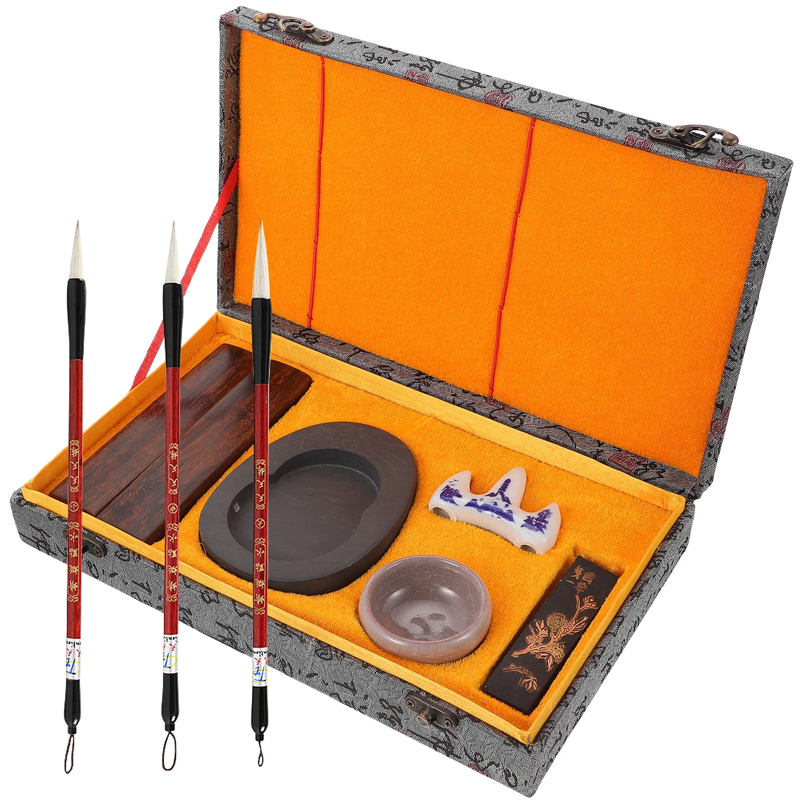 

1Set Chinese Four Treasures of The Study Kit High Quality Durable Calligraphy Practicing Tools Set for Beginners Collectors Ink