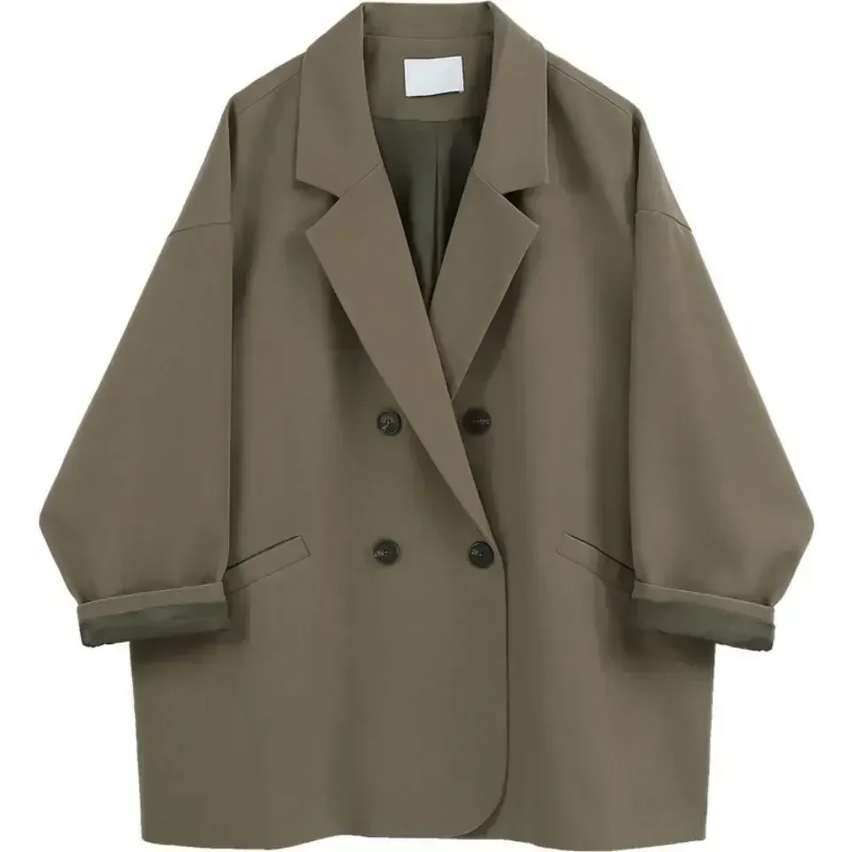 Veste de costume Vintage coréenne pour femme, blazer surdimensionné, nouvelle mode printemps et automne 2025