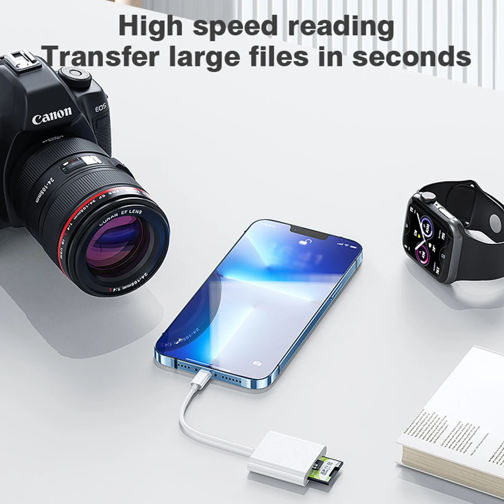 قارئ البطاقات من Lightning to SD وtf ، محول فلاش OTG ، محول بطاقة ذاكرة لهاتف أيفون 14 ، 13 ، 12 Pro Max ، محرك أقراص فلاش باد ، 2 في 1