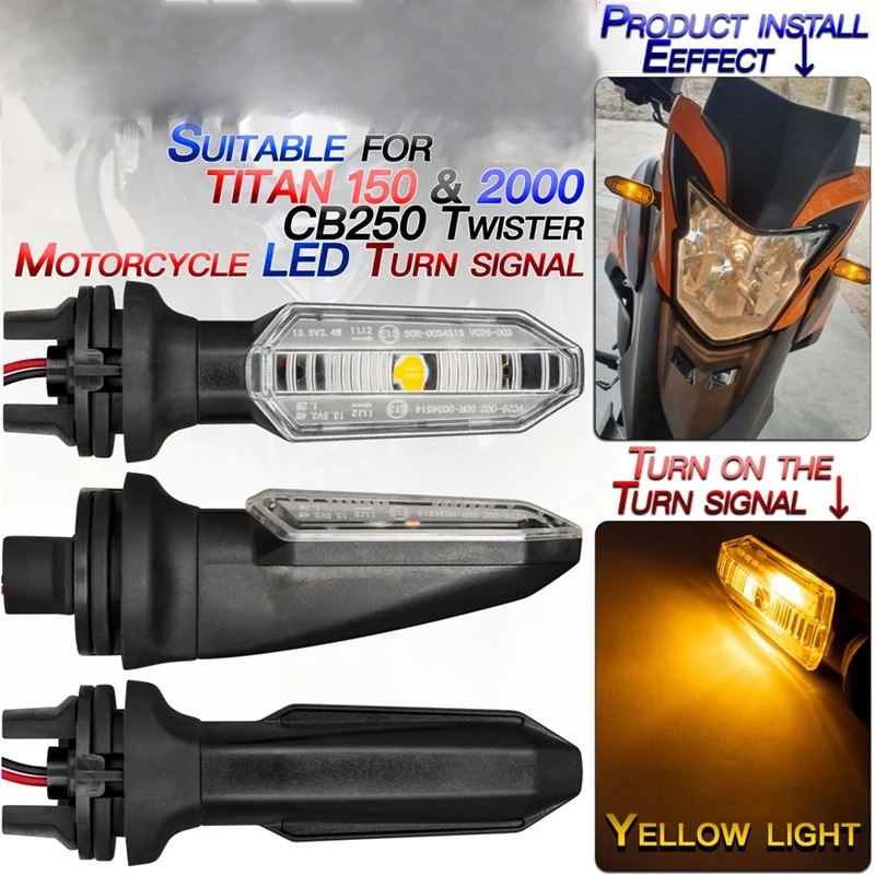 Motorcycle LED Turn Signal Lights Lamps Side Indicator For HONDA TITAN 150 TITAN 2000 CB250 Twister