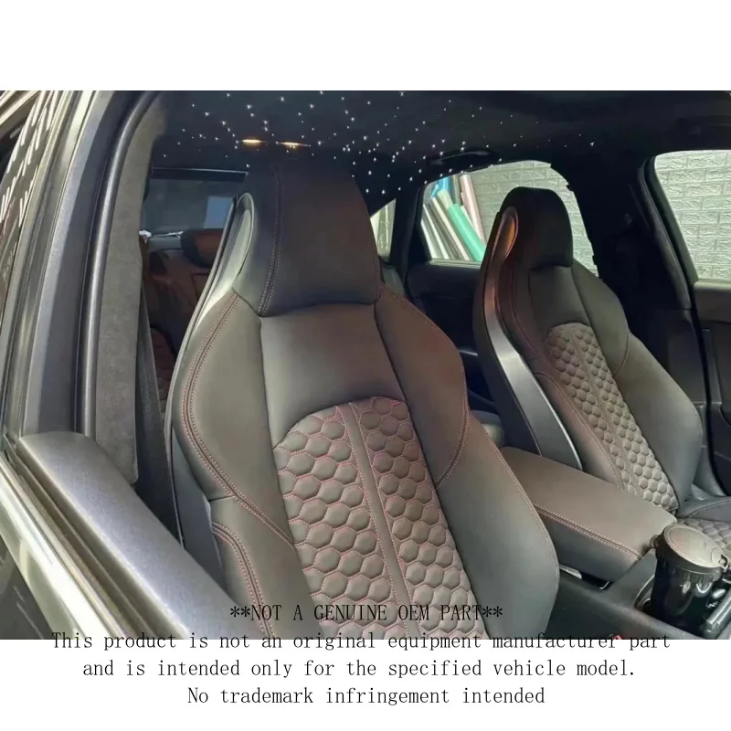 Custom Electric Seat Build Premium Leather Yellow Trim Ergonomic Design Direct Fit for Audi Vehicles
