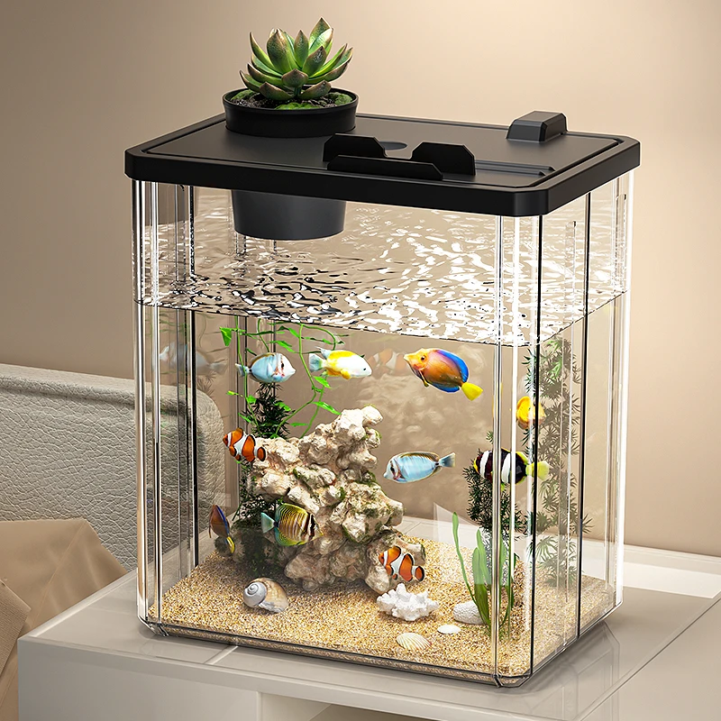 

Acrylic fish tank small household decoration desktop ecological fish tank