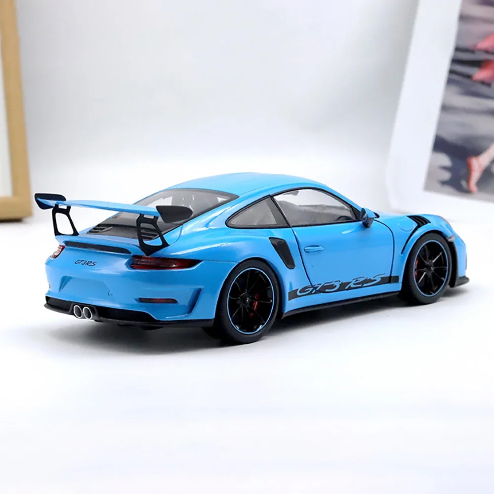 WELLY GTA 1:18 Porsche 911 GT3 RS Alloy Scale Model Sports Car High Simulation Metal Diecast Toy Car Collection Gift Children