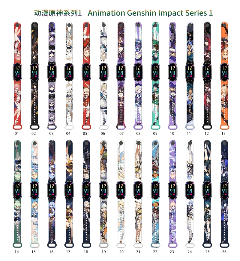 

Animation original god series printed strap for Xiaomi Mi Band 10 9 8 Wrist Strap Replaceable Bracelet for Mi Band 10 9 8 Watch