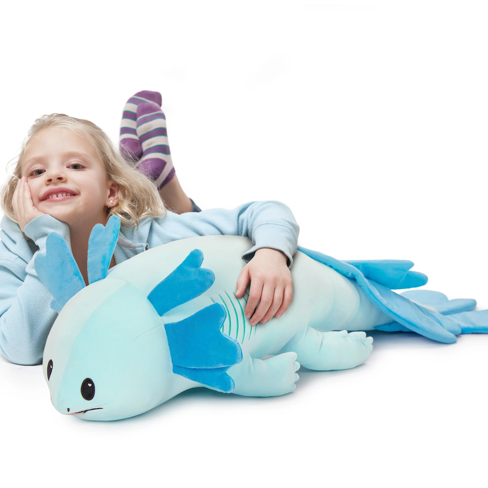 

MaoGoLan Large Axolotl Plush Body Pillow, XL Axolotl Stuffed Animal for Kids, 44" Long Salamander Plush Pillow,Christmas