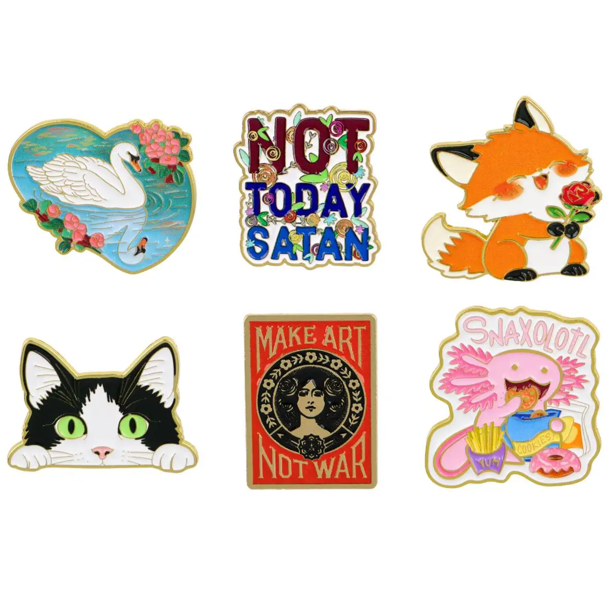 Feminismus-Zitate Emaille-Pin Cartoon-Fuchs-Brosche für Mantel Tierbroschen Mode-Reversnadeln Schmuck Geschenk für Freunde