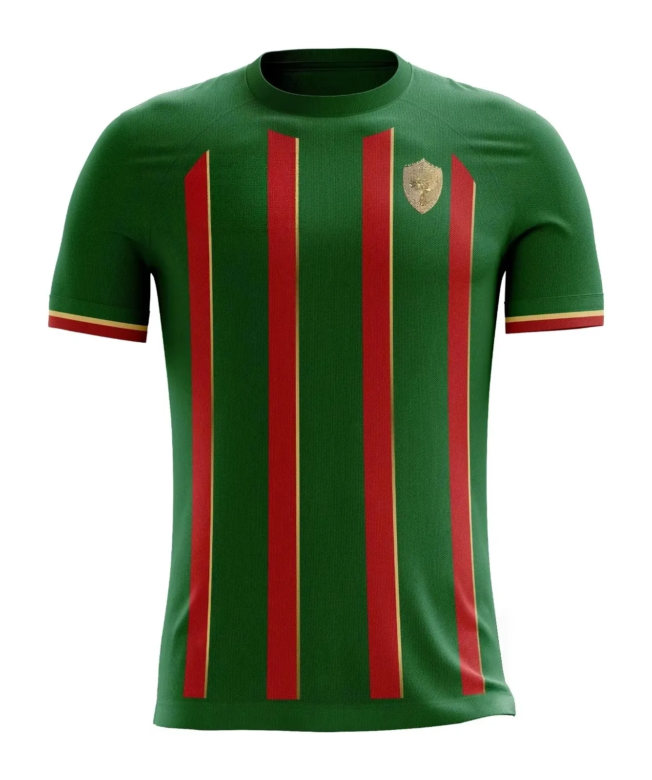 2026 New Men Football Jersey Green Red Vertical Stripes Soccer Shirt Breathable Sports Training Tops Fans Short Sleeve Football