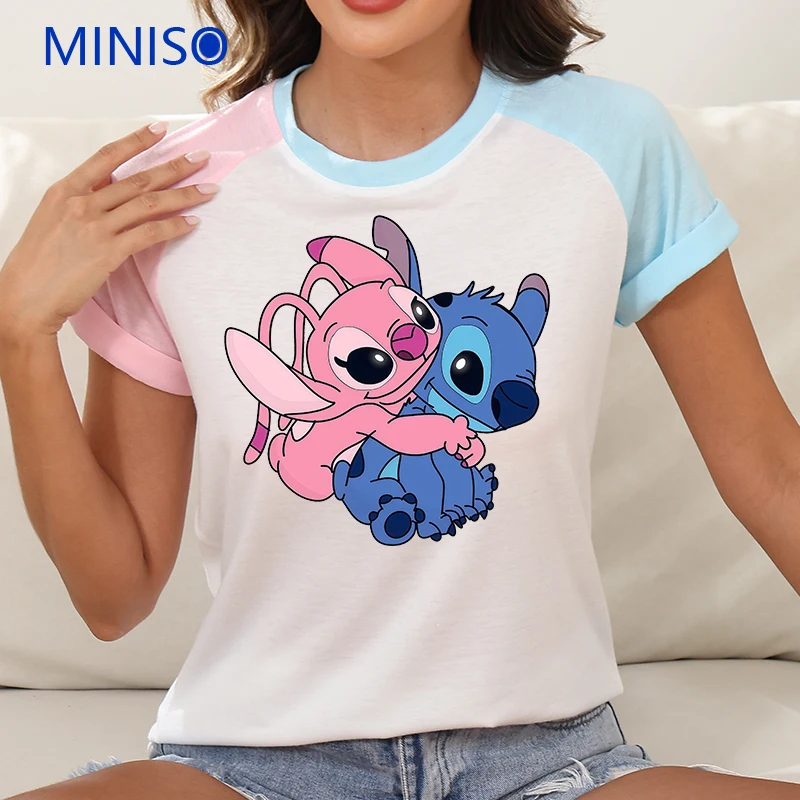 

Y2k Clothes Disney Cute Cartoon Printing Women's Short Sleeve T-Shirt Comfortable Casual Party White Shirt Top Woman Clothing