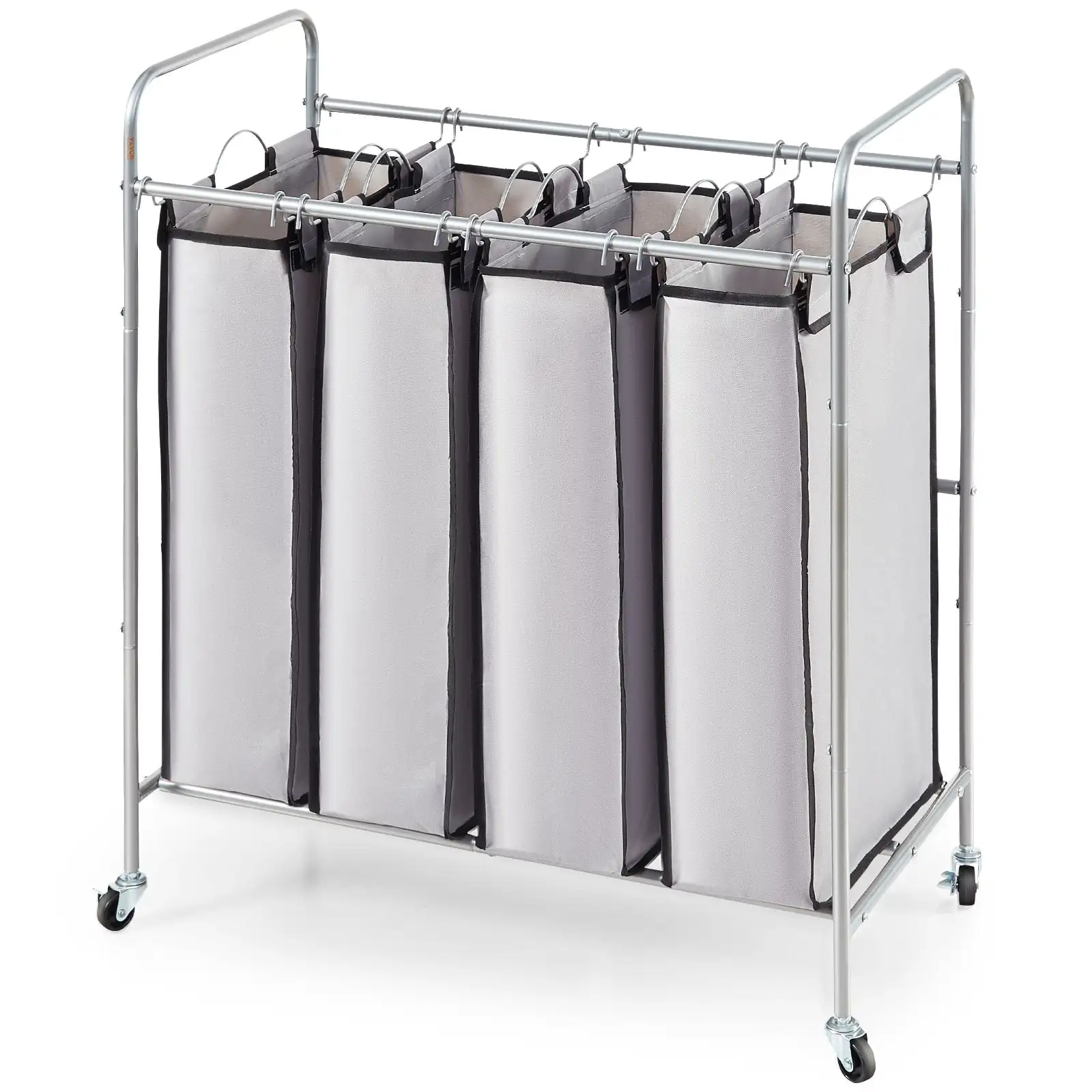 

Laundry Sorter Cart 4-Section Heavy-Duty Laundry Sorter Rolling Cart with Wheels & 600D Oxford Fabric Removable Bags