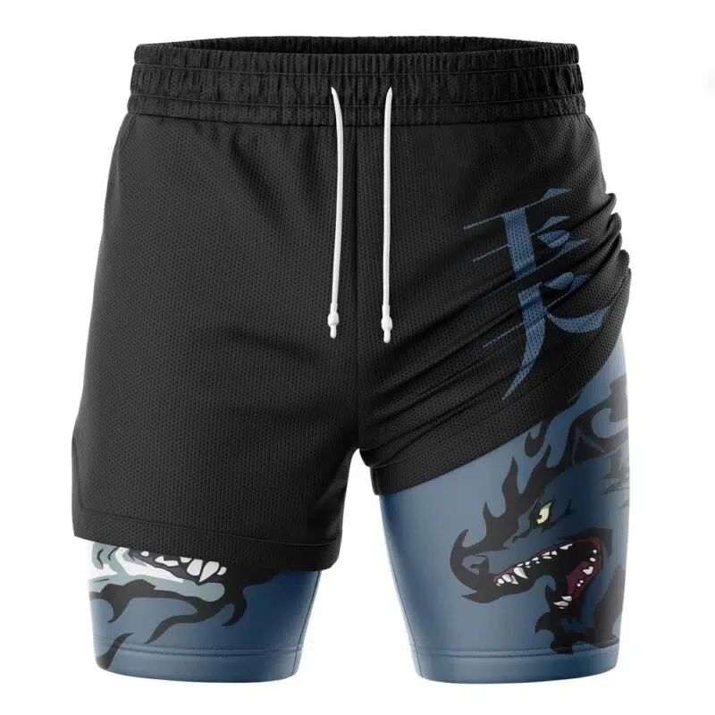 2026 New Fashionable Anime Print Men's Breathable Multi-purpose Double-layer Mesh Pants