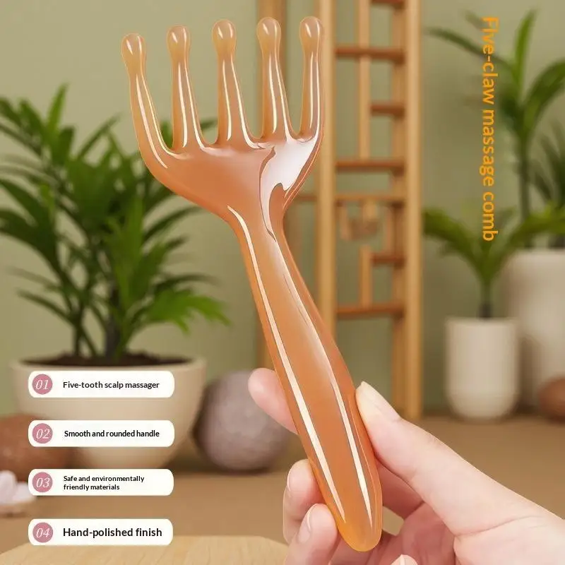 5 Claw Resin Meridian Massage Brush Gua Sha Acupoint Tool for Lymph Drainage Facial Lifting Body Relaxation Home Use