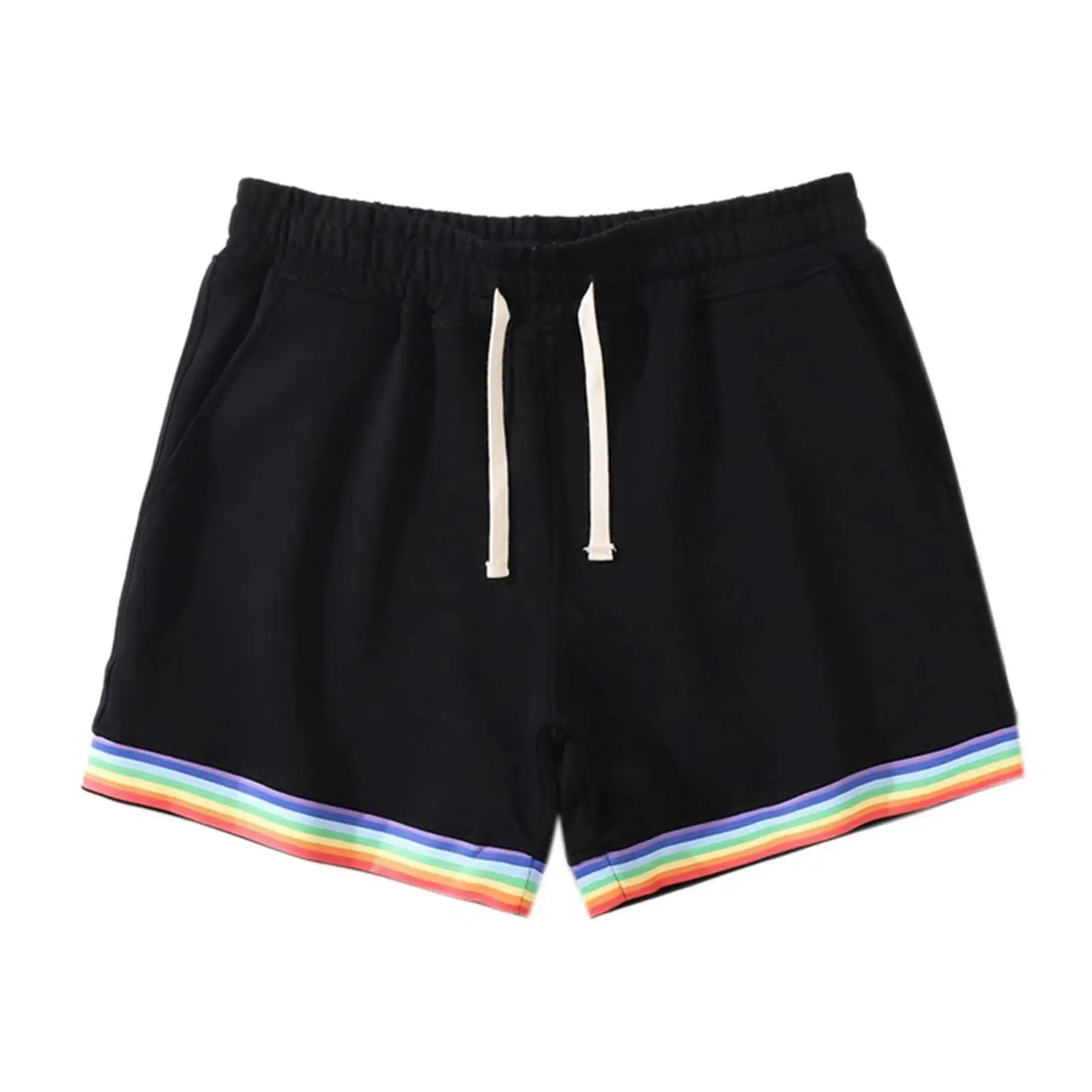 2024 Spring/Summer Sports and Leisure Shorts, Men\'s Trendy Outwear, Versatile 3/4 Pants, Rainbow Leg Trendy Beach Pants