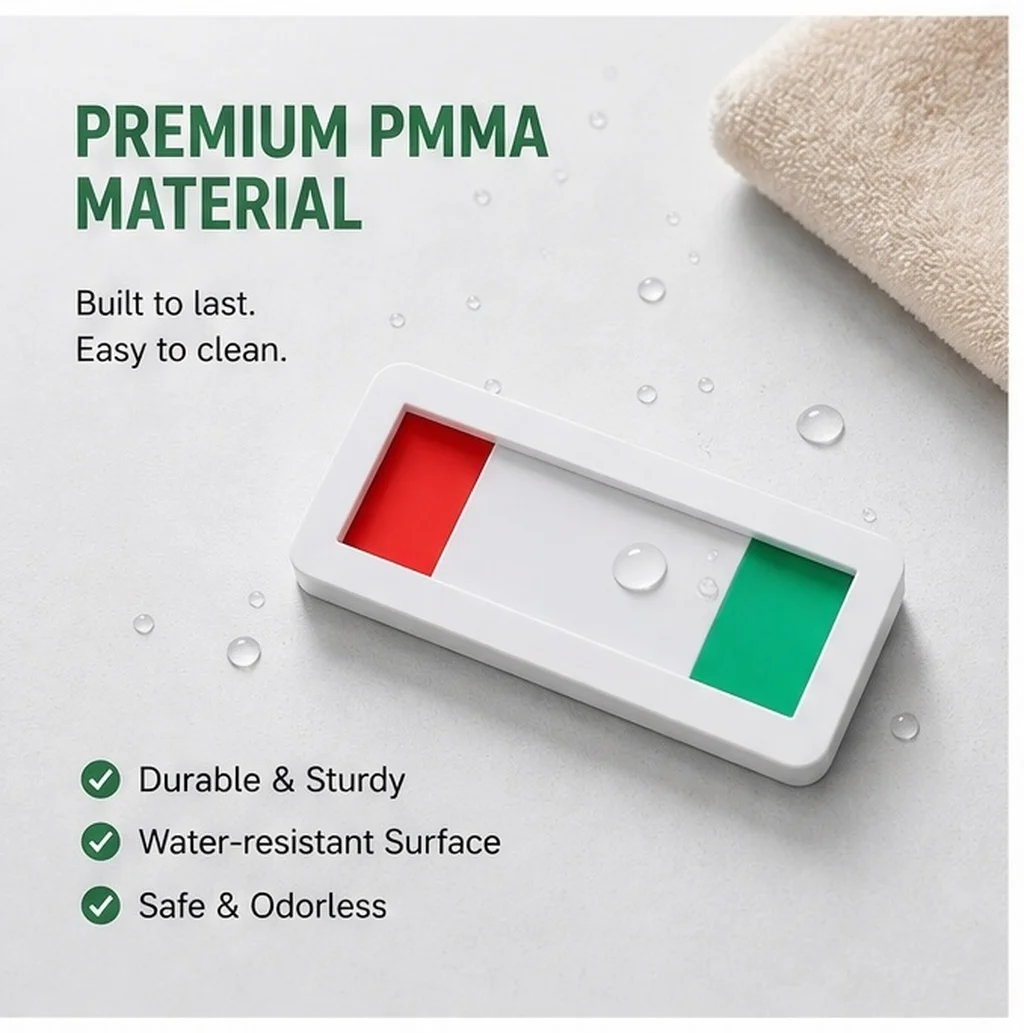 Not Disturb Sign Pmma Status Switch Signboard Toilet Slide Privacy Door Signboard for Bathroom Bathroom Occupied Vacant Sign