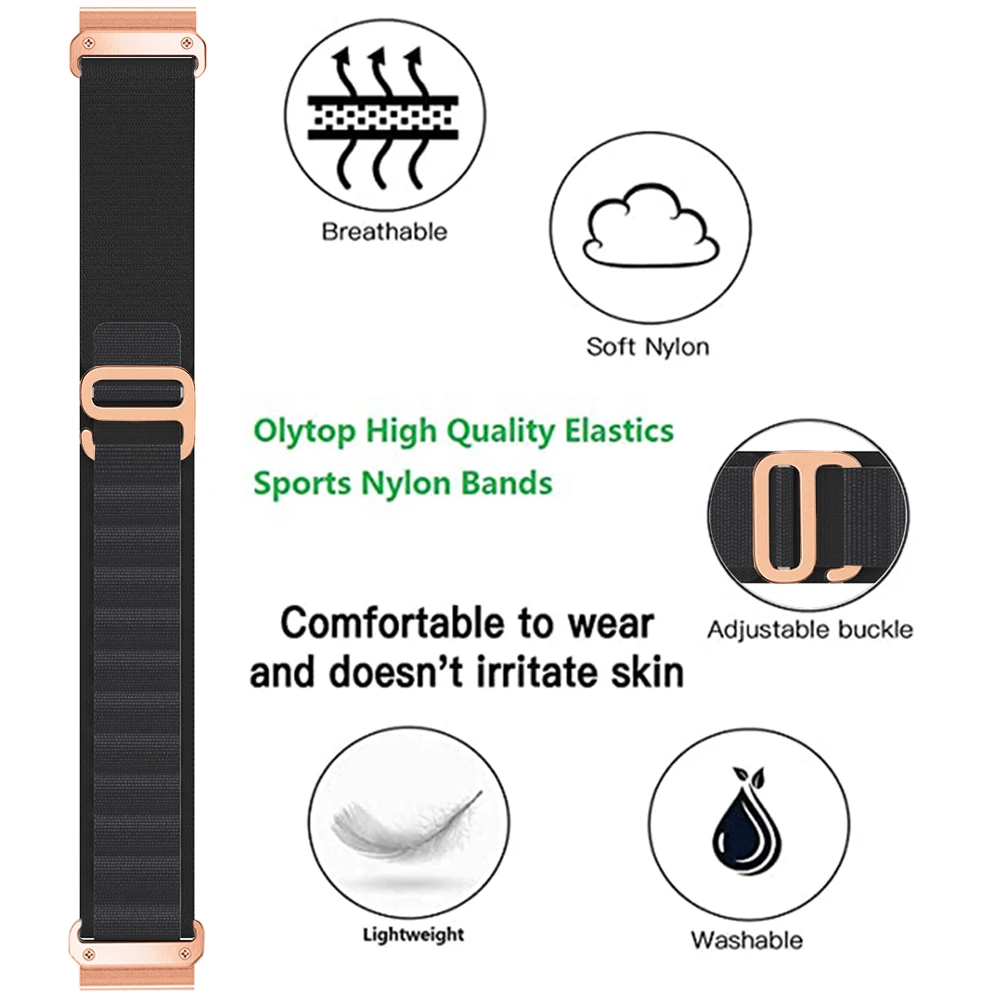 for Garmin fenix6x 6por Nylon Watch strap Quick Release for 7X Pro Enduro Instinct Mk15xPlus 22 26mm Arm Strap