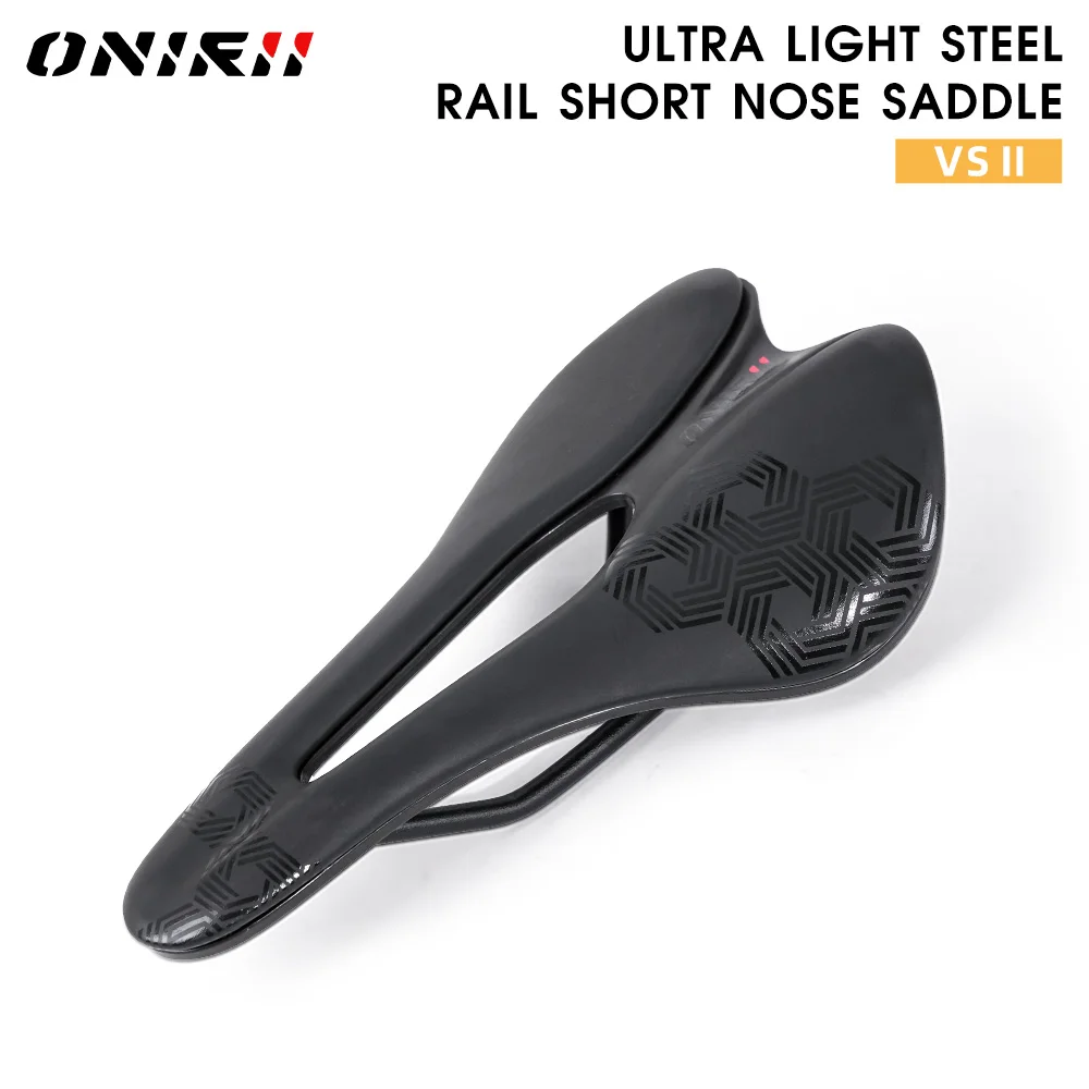 ONIRII VS II Steel Rail Carbon Fiber Vacuum Leather Saddle High Rebound Comfortable durable Cycling Seat for Road MTB Bicycle