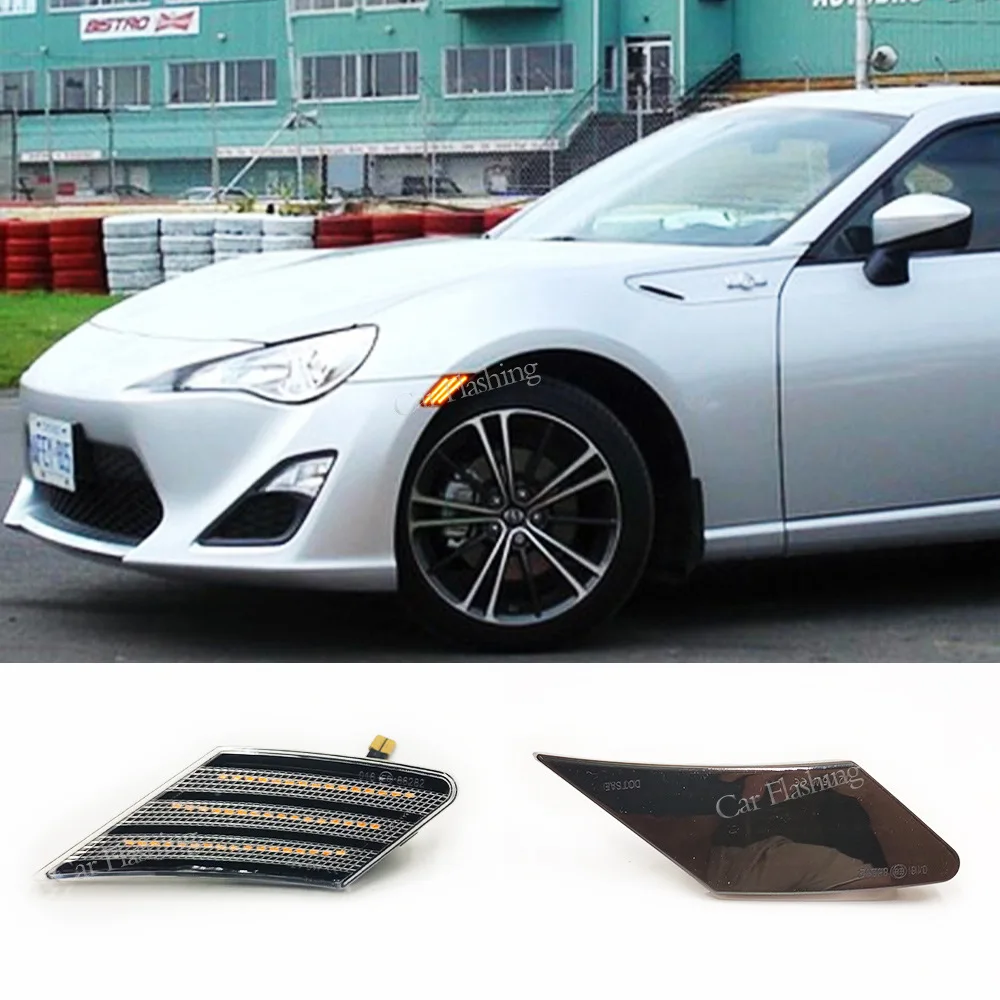 For Subaru BRZ, Toyota FT86 GT86, flowing front bumper lights, side corner lights, leaf lights, turn signals