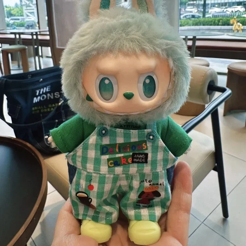 

Оптовая продажа одежды, подходящей для куклы Лабу V1V2V3, плюшевые игрушки, клетчатый зеленый модный милый комплект авокадо