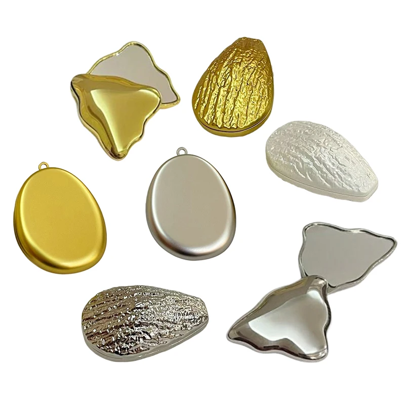 양면 굴 모양 양면 화장 거울 슬라이딩 접이식 거울 휴대용 거울 깨지지 않는 컴팩트 화장 거울