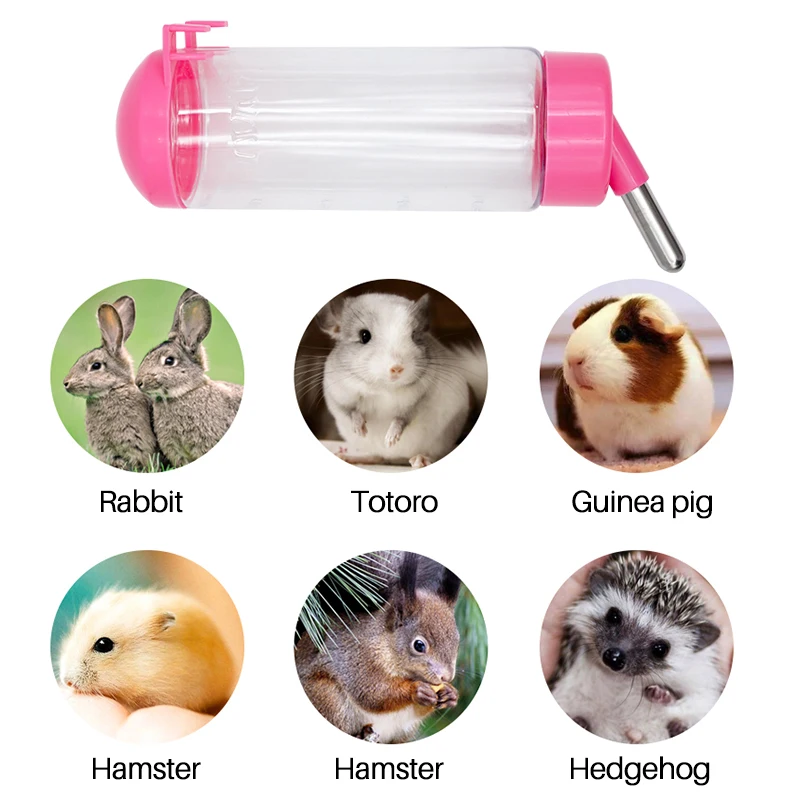 500Ml Hamster Drinker Rabbit Pet Water Dispenser Hanging Bottle Drinker Automatic Pet Waterer Drinking Head Pipe Fountain