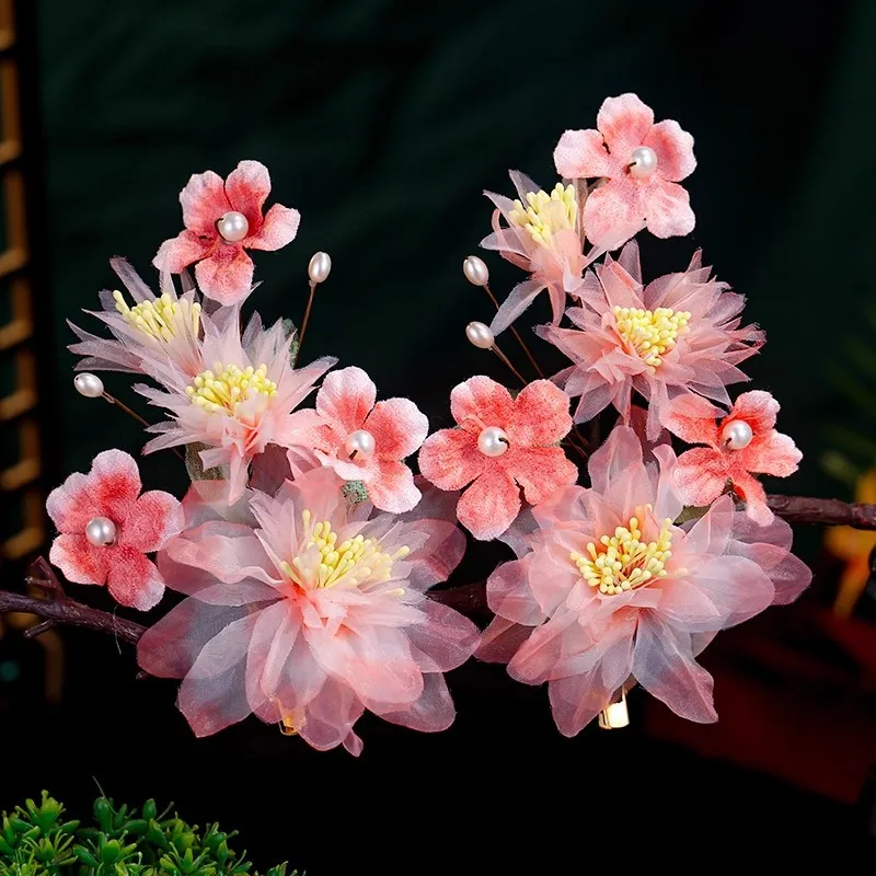 

Ancient Style Hair Clips Floral Hair Sticks Elegant Flower Hairpin Traditional Retro Jewelry Chinese Hanfu Hair Accessories Set