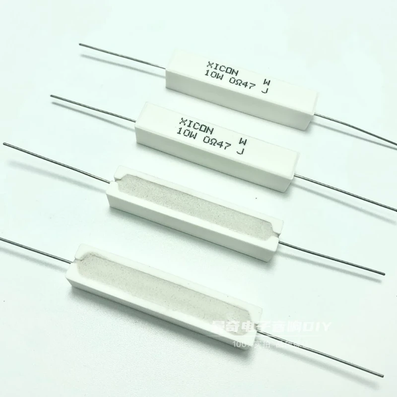 

5PCS/LOT XICON OR47 0.47R 10W Copper Foot Axial Ceramic Wire Wound Resistor Cement Resistor