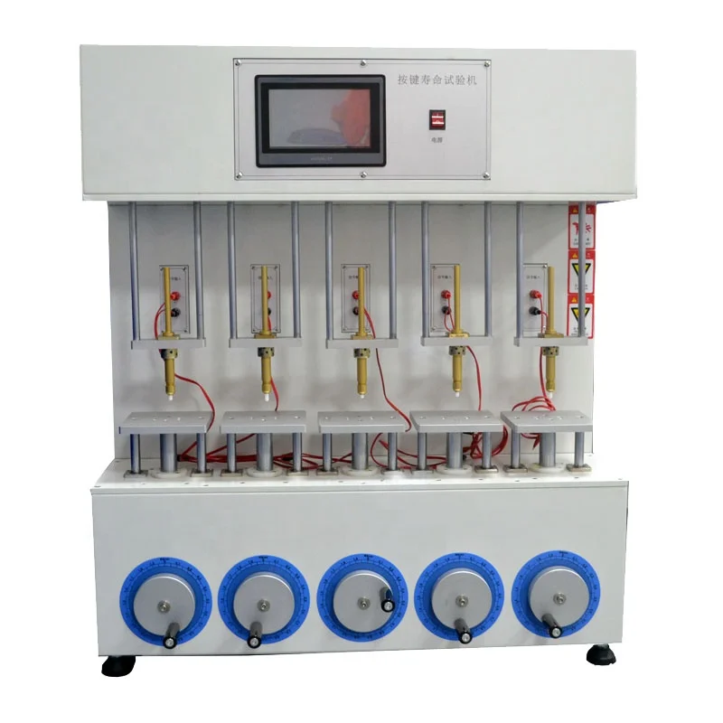 5 Stations Electronic Switch Button Life Testing Machine Click Fatigue Tester