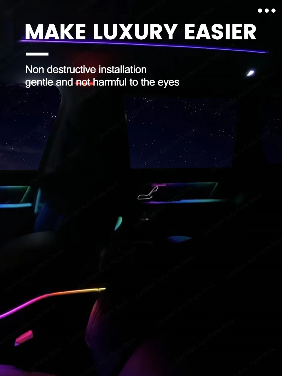 APP-Steuerung, 256 Farben, LED-Oberlicht, Umgebungslicht, Atmosphäre, Schiebedach, Licht, Autodach, Panorama-Oberlicht, Umgebungslicht für BMW – Detail 2