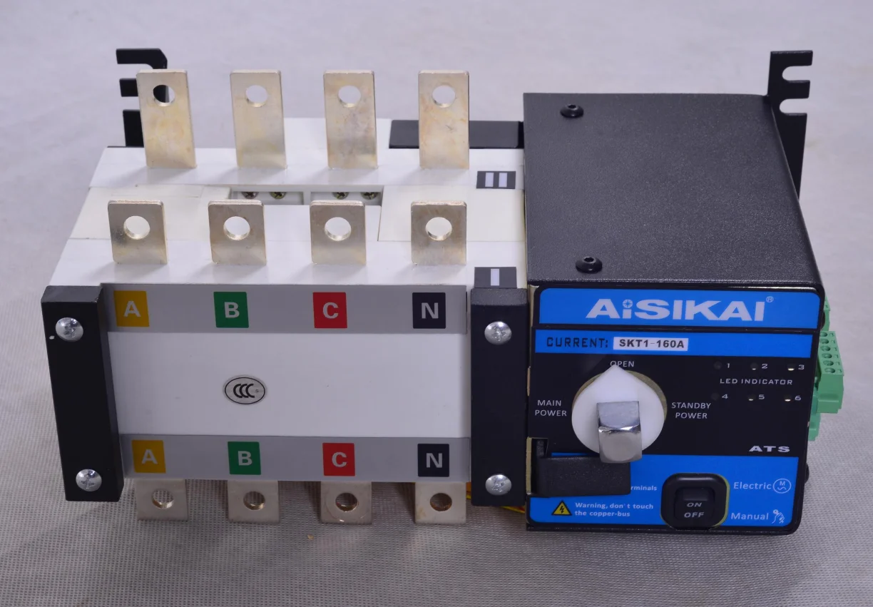 Aisikai 4P 160A ATS Dual Power Automatic Transfer Switch Diesel Generator Parts Control Board Circuit Breaker Single Three Phase