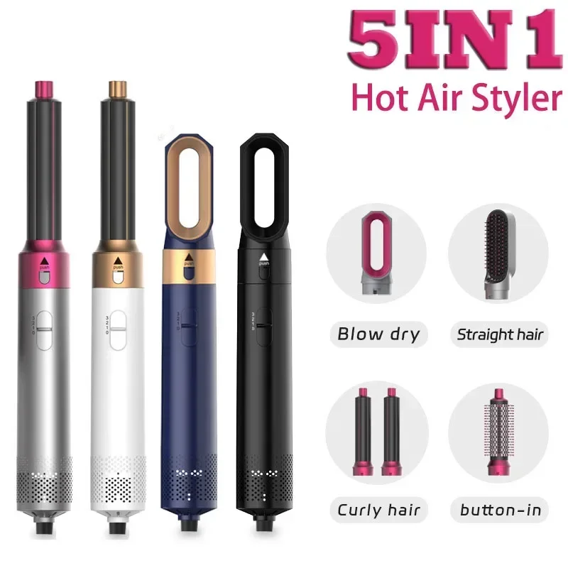 5 In 1 Hair Dryer Comb Set Professional Hot Air Styler For Hair Curling Straightening And Volumizing At Home hair curler image 4