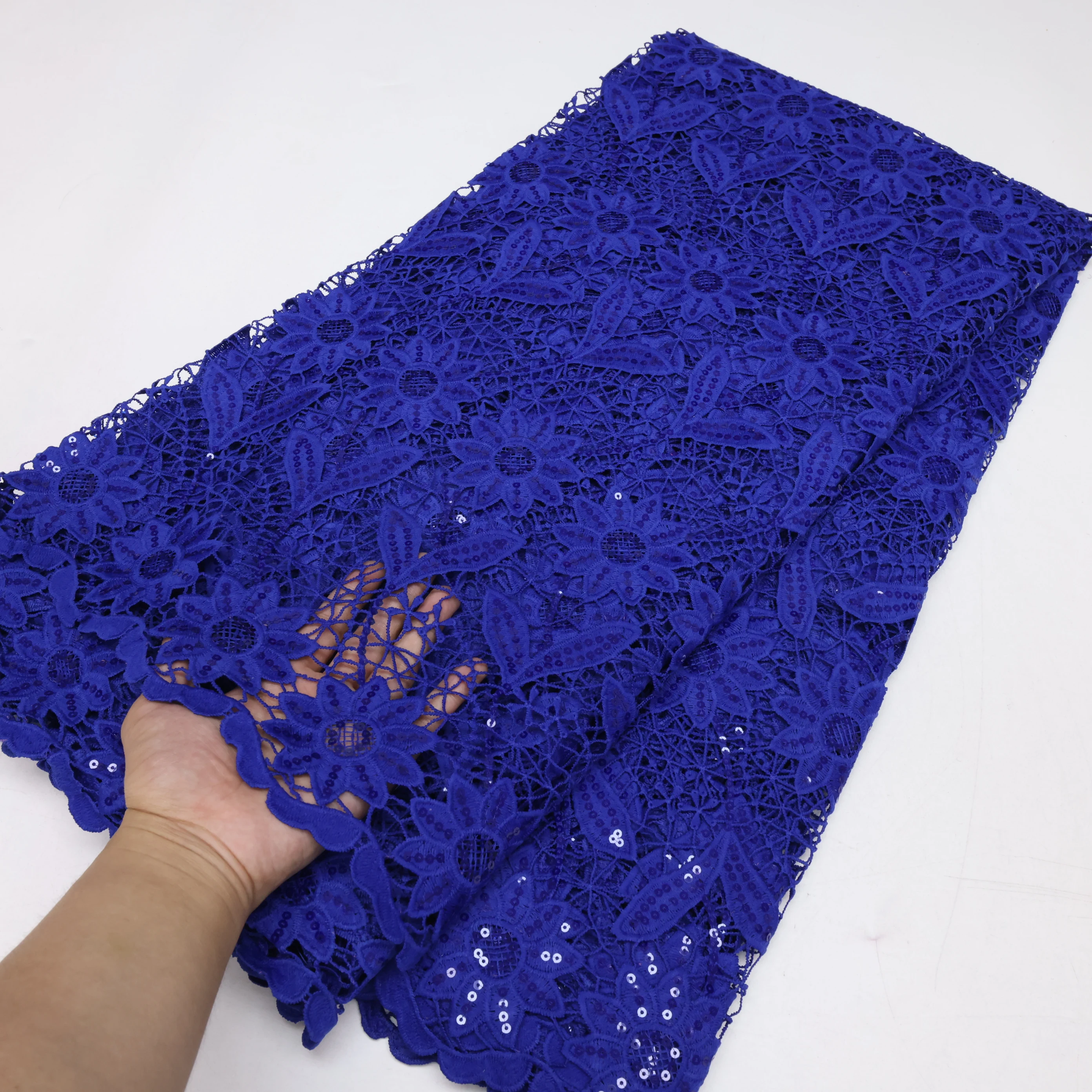 Nigerian Guipure Cord Lace Fabric Milk Silk Lace Fabric African Lace Fabric 2024 High Quality New Dress for Women Wedding Party