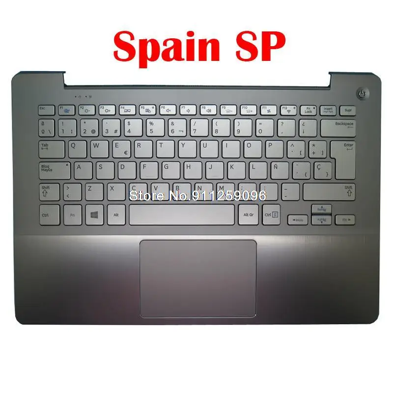 Spain SP Laptop PalmRest&keyboard For Samsung NP740U3E NP730U3E 740U3E 730U3E Upper Case With Touchpad Backlit New