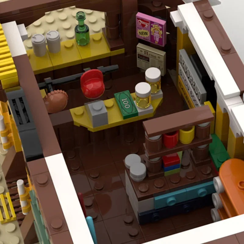 Moc อาคารอิฐ Street View รุ่น Surf Shop และบาร์เทคโนโลยี Modular Blocks ของขวัญของเล่นเด็ก DIY ชุดประกอบ