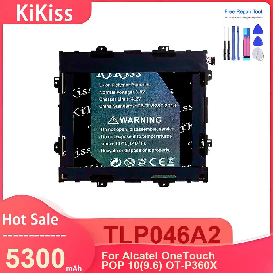 

Мощный аккумулятор для планшетов Alcatel OneTouch POP 10, OneTouch POP 10 (9.6), OneTouch POP 10 9.6, OT-P360X, TLP046A2, 5300 мАч