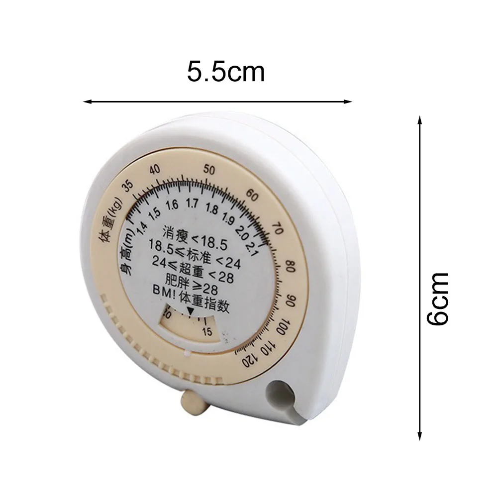 Portable Soft Measuring Tape Flexible Body Ruler For Waist Arms Legs Sewing Crafting Home Organization Tool White ABS