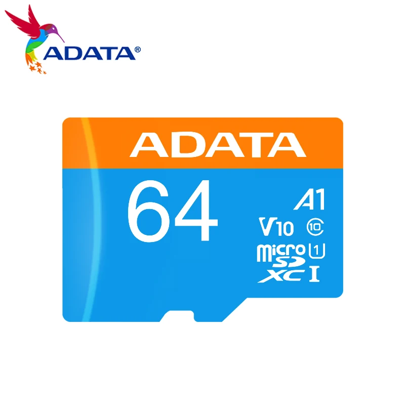 ADATA A1 V10 microSD Card 32GB 64GB 128GB 256GB Original Class 10 Memory Card for Phone Storage Flash TF Card with Adapter