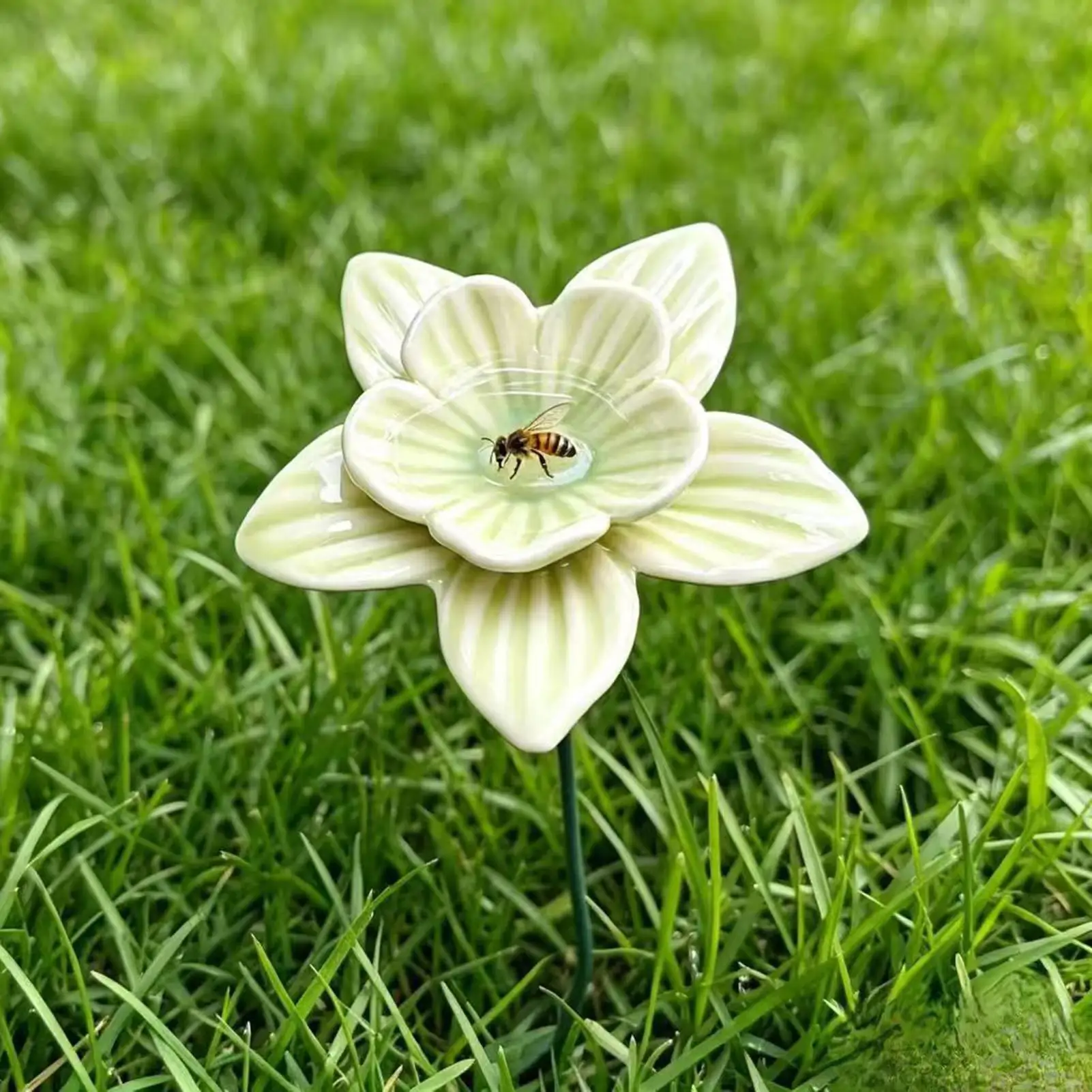 

Bee Water Station 4 Piece Ceramic Flower Shape Butterfly Feeder Bee Bath for Outdoor Backyard Patio Deck Butterfly Farm Pond