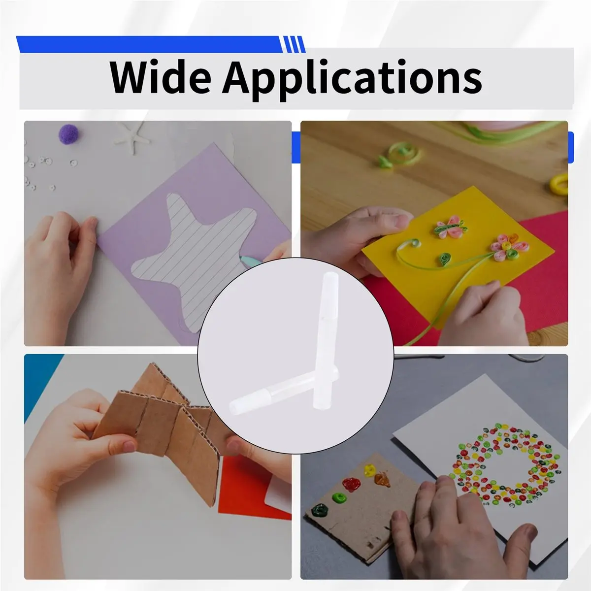 Y17A 50 Pcs Art White Glue-Stick Pens, Quick Dry -Glue Pens Precise Apply Liquid Glue Pens Classroom Supplies