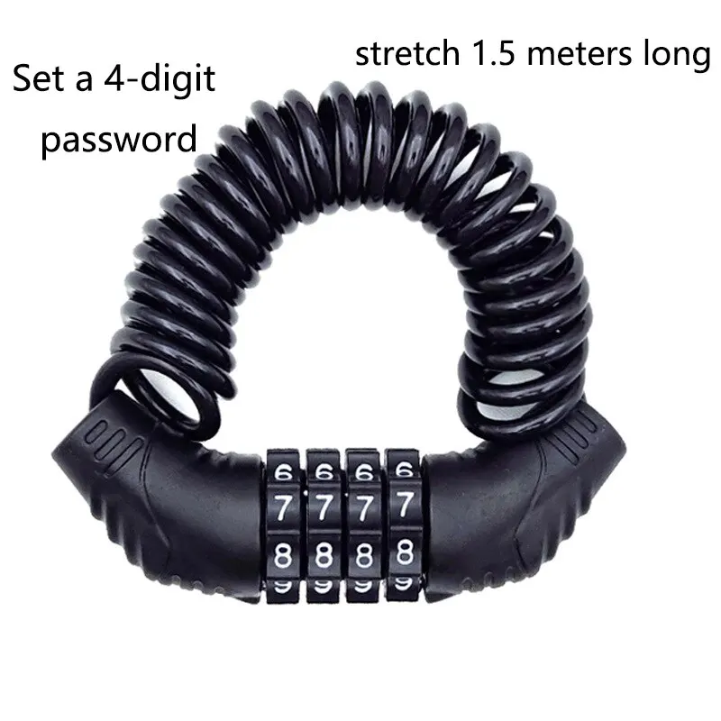 1 PC universale moto auto elettriche casco di sicurezza Password Wire Lock portatile antifurto Mtb bici da strada serrature per biciclette