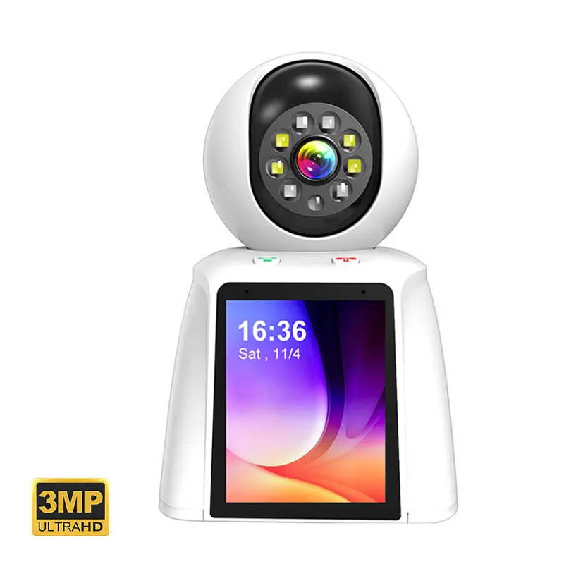 

2.8-inch Screen Wifi 3MP HD Two-way Video Call Infrared Night Vision Motion Detection Smart Video Call Camera One-click Call